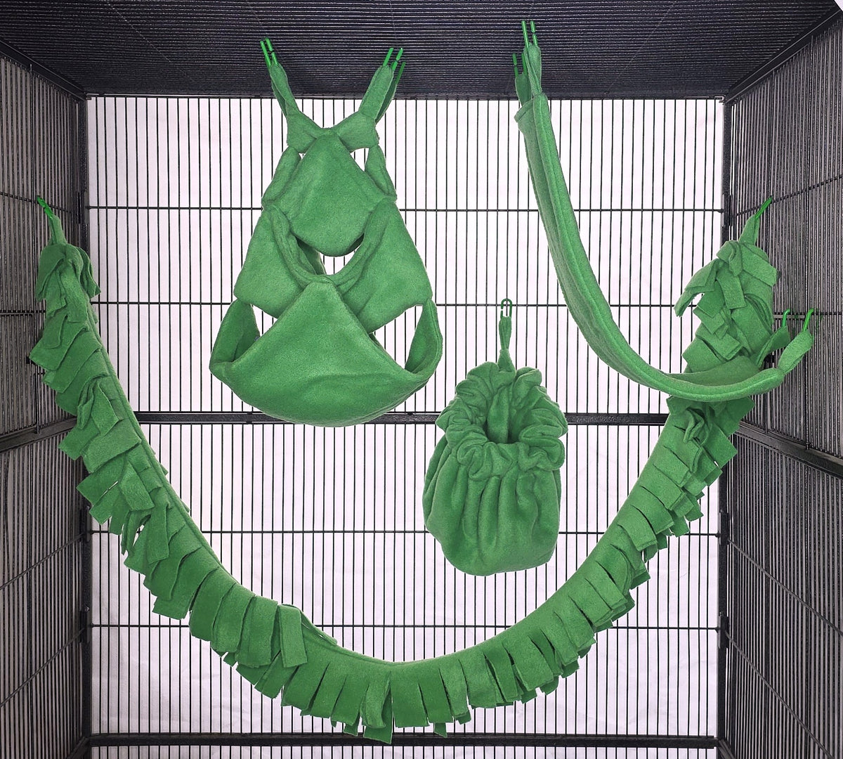 ケージ・アクセサリー EXOTIC NUTRITION Sugar Glider Cage Cage Exotic Nutrition Sugar Glider Nesting Pouch Forest Pouch Set